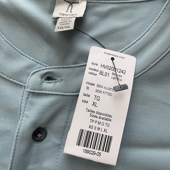 MENS TRISTAN XL LIGHT BLUE T-SHIRT - Picture 3 of 4